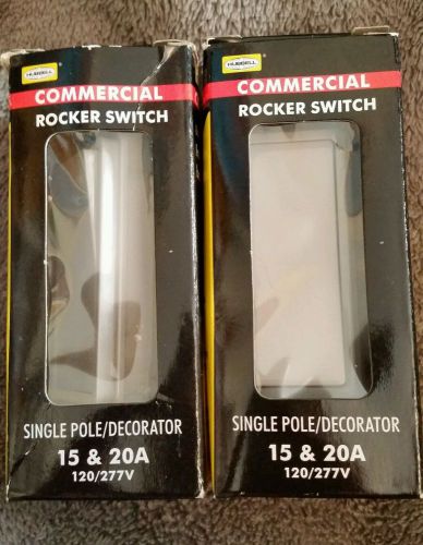 LOT OF 2 HUBBELL #DS120GYZ 15A &amp; 20A COMMERCIAL ROCKER SWITCH Grey