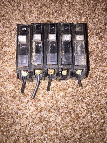 Square D Lot Of 5 Type QO QO120 20 Amp Circuit Breakers