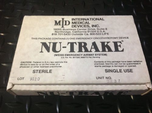 International medical devices nu-trake adult emergency cricothyrotomy kit # b101 for sale