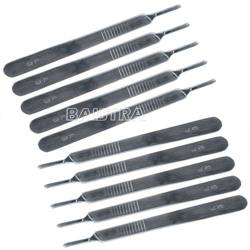 10X Dental Stainless Steel Scalpel Handle 12.5cm for 10# 11# 12# Surgical Blades