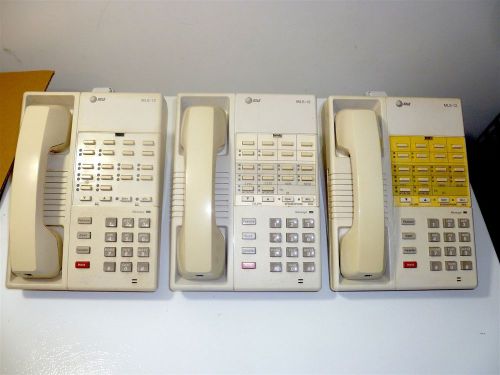 [Lot of 3] AT&amp;T Lucent Avaya Partner MLS-12 Office Phones - White