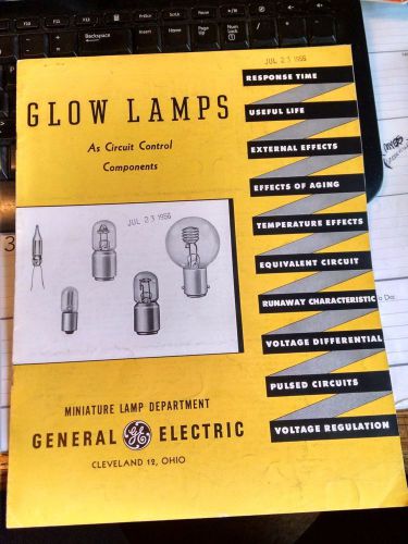 VINTAGE 1956 GENERAL ELECTRIC GLOW LAMPS SALES BROCHURES  LIGHT BULBS GE