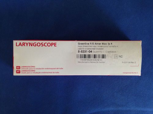 SunMed Laryngoscope Blade Greenline Mac 4 Fiber-Optic (5-5231-04) LOT OF 3