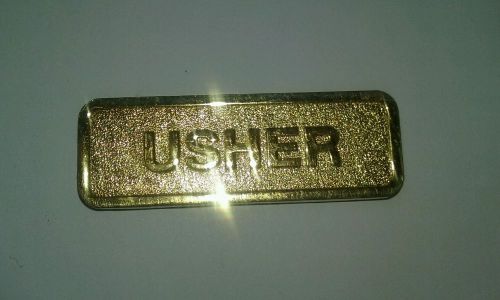 Usher name  tag  not gold