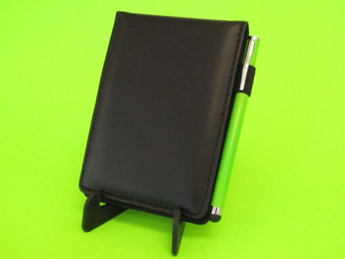 Jotter Note Pad Black 3.5&#034;x5&#034; w/ Mini Pen + Stylus Combo and 2 Slots Card Holder