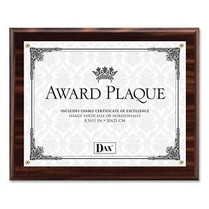 Award Plaque DAX N15818T Wood/Acrylic Frame Fits Up To 8-1/2 X 11 Walnut