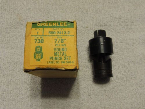 Greenlee 7/8&#034; Round Metal Punch Set For 1/2&#034; Conduit Knockout Punch Set No 730