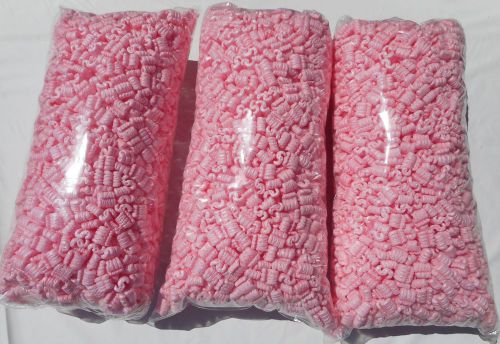 3 NEW PINK 8.0 gallon POPCORN Anti Static PACKING PEANUTS  FREE SHIP