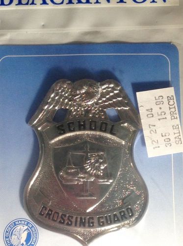 NIP Blackinton School Crossing Guard Badge - Nickel Plate J305 Collar Brass