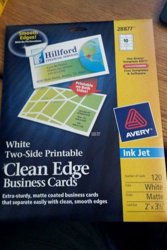 AVERY INK JET 28877 WHITE CLEAN EDGE BUSINESS CARDS 120 Template 8371