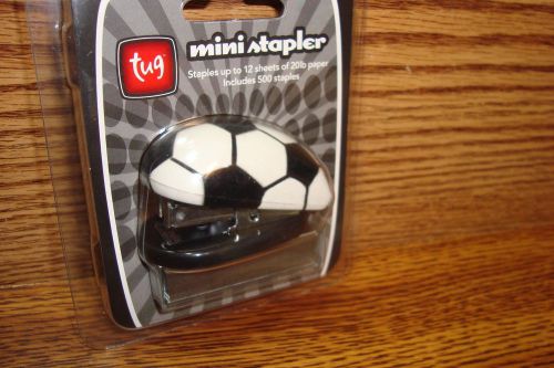 Soccer Ball Design Black &amp; White Mini Stapler + 500 Staples * New