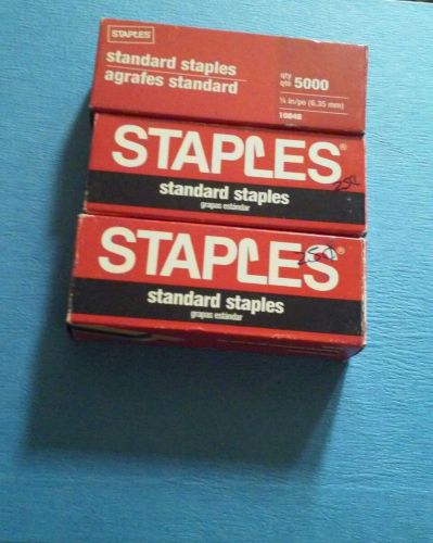 Lot of Three Standard Staples 1/4&#034; Leg Length 5000 Staples Silver Metal Chisel