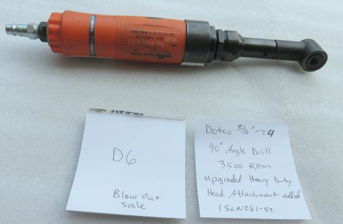 D6 Dotco 5/16-20 Right Angle Drill 15LN281-52 0.9HP Heavy Duty Head 3500 RPM