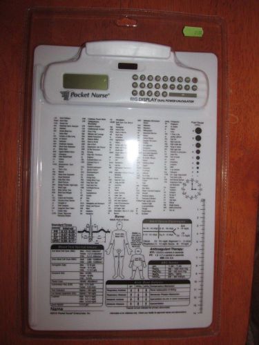 NIP Pocket Nurse Clip Board with Big Display Dual Power Calculator