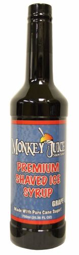 Grape Snow Cone Syrup - Made with PURE CANE SUGAR - Monkey Juice Brand