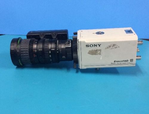 SONY DXC-390 EXWAVE HAD 3CCD COLOR VIDEO CAMERA + Lense FOR PARTS OR REPAIR FUJI