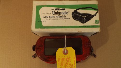 Vintage Jackson Unigoggles Welding Goggles Red Marble Exterior NOS WR-60