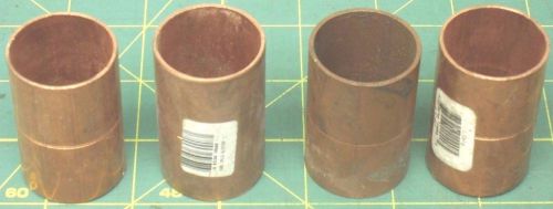 1&#034; STRAIGHT COUPLING COPPER WITH CENTER STOPS FEMALE SOCKET ENDS (4) #56600