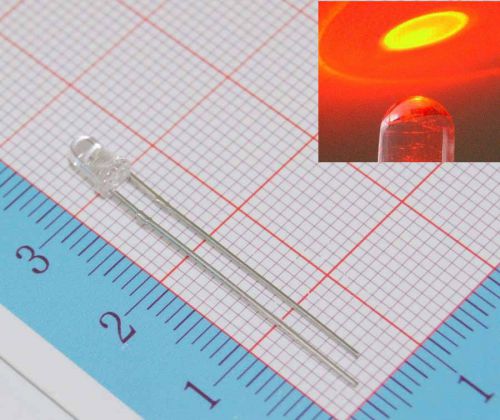 1000pcs 3mm Super Bright Red LED, round top water clear lamp diode