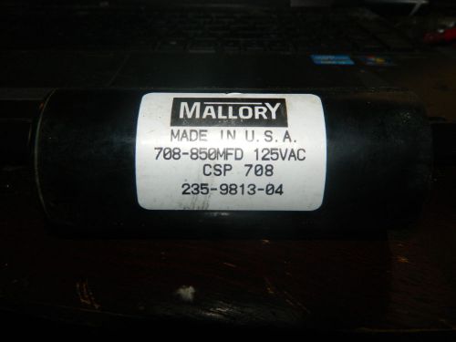 MALLORY MSA5R10708N CAPACITOR 708-850 MFD 110-125 VAC 1A570