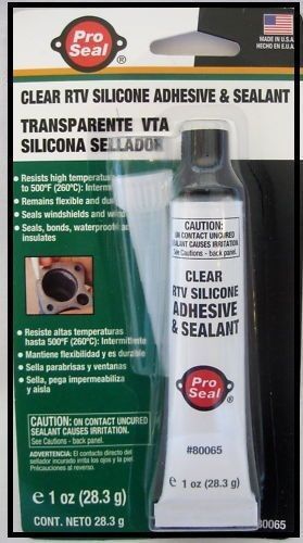 PRO-SEAL 80065 RTV Silicone Sealant, 1 oz Tube, Clear