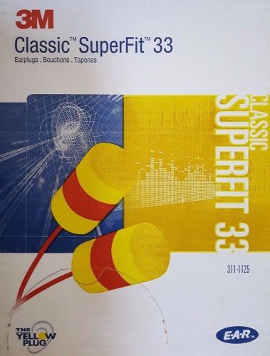 (Pack of 200 Pairs) Classic Superfit 33 Earplug Corded In Polybag, 311-1125