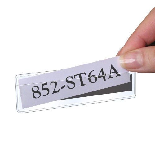 Clear plastic 1&#034; x 4&#034; shelf tag holder - magnetic back - pespc2432lm-25 for sale