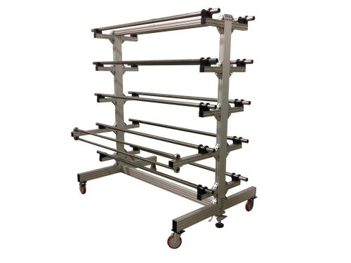 MAIMIN 10 ROLL MATERIAL PORTABLE ROLL HOLDER / RACK ON CASTERS