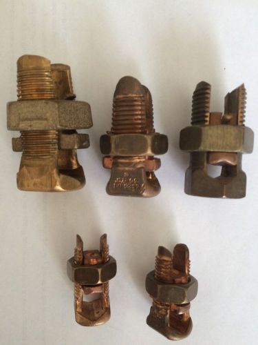 Copper Split Bolts - 3 sizes - lot of 5