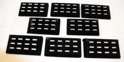 8 Ring Display Tray Organizers for 12 Rings 6.875 x 3.625 inch Black wood base
