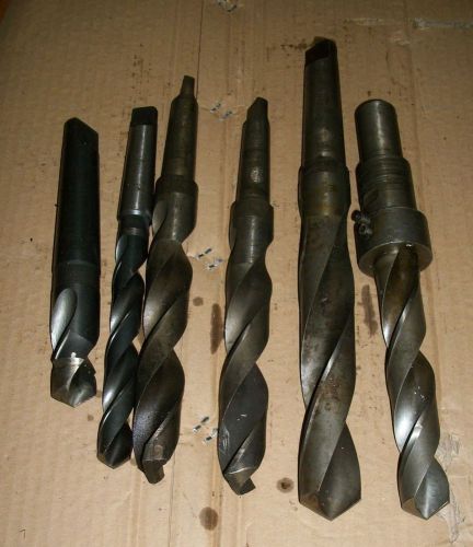Lot of 6 Tapered &amp; Straight Drill bits.  Mixed sizes, Some USA