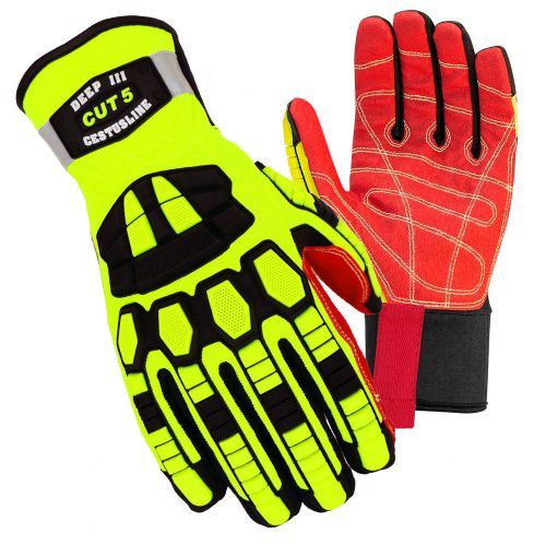 Cestus high vis deep iii cut5 heat resistant cut level 5 impact glove size m for sale