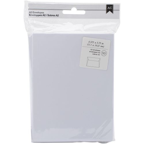 American Crafts A2 Envelopes (4.375 Inch X 5.75 Inch) 50/Pkg-White 718813685771