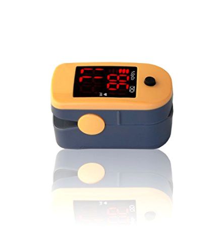 New fingertip pulse oximeter with free carrying case landyard and batteries for sale