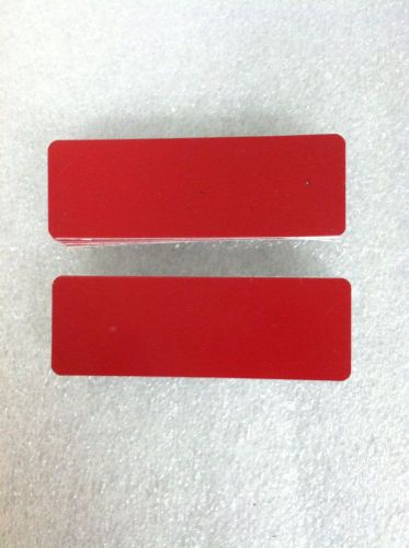 12 NEW PLASTIC ENGRAVING MACHINE RED/WHITE NAME TAGS BADGES 1 X 3&#034;