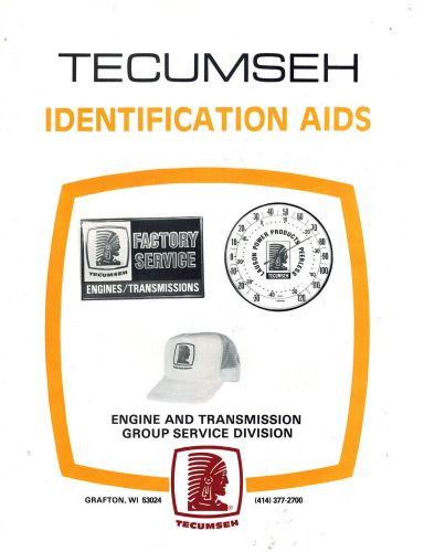 TECUMSEH IDENTIFICATION AIDS  MANUAL