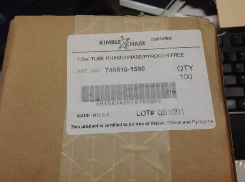 Kimble chase 749510-1590 microtube, rnase-free, 1.5ml, pk of 100 for sale