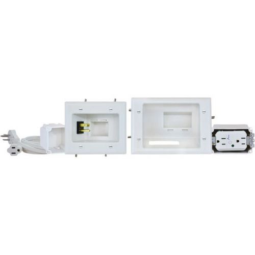 Datacomm 450028WH Recessed ProPower Kit w/Straight Blade Inlet &amp; Surge Protector