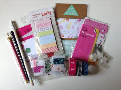Cute Stationary Kits (Pens, Washi Tape, Sticky Notes, etc...) Read Description
