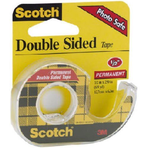 Scotch Double Sided Tape with Dispenser 1/2 x 250 Inches (136) Pack of 1