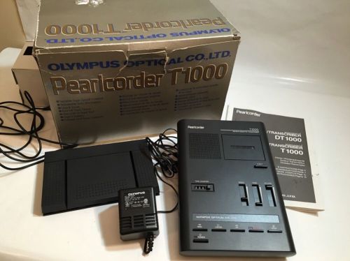 Olympus DT1000 Pearlcorder Microcassette Dictator Transcriber Footpedal Japan AC