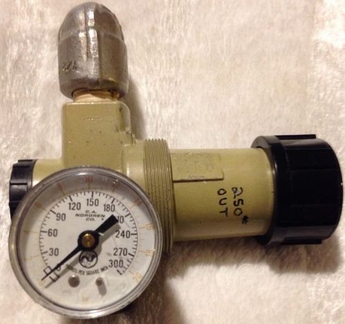 Norgren, pressure regulator, model r12-400-rgla, in-300 psig max- out-125 psig for sale
