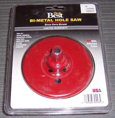 Do it best 336844 4&#034; self arbored hole saw manufactured by mk morse usa for sale