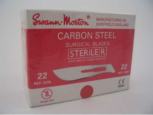 100 pcs Genuine Swann Morton Carbon Steel Sterile Surgical Scalpel Blades #22