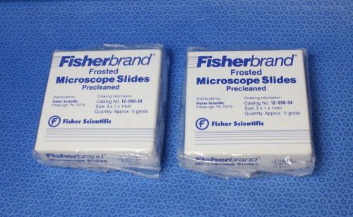 Fisher Scientific 144 ea. Precleaned Frosted Microscope Slides 3&#034; x 1&#034; 12-550-34