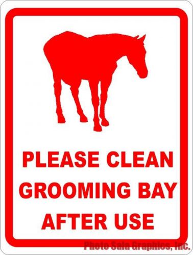 Please Clean Grooming Bay After Use Sign. w/ Options. Horse Stable Rules