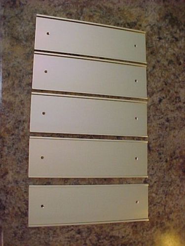 LOT OF 5 GOLD wall door mount NAME PLATE HOLDERS tag badge 3&#034; X 10&#034;
