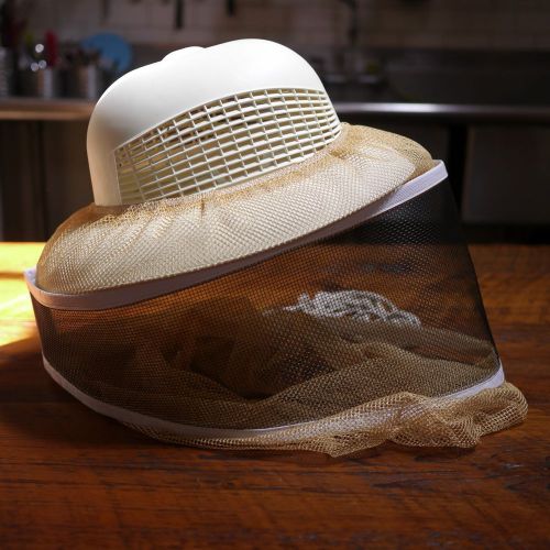 Professional Beekeeper Bee Protection White Plastic Helmet Netting Face Mask Hat
