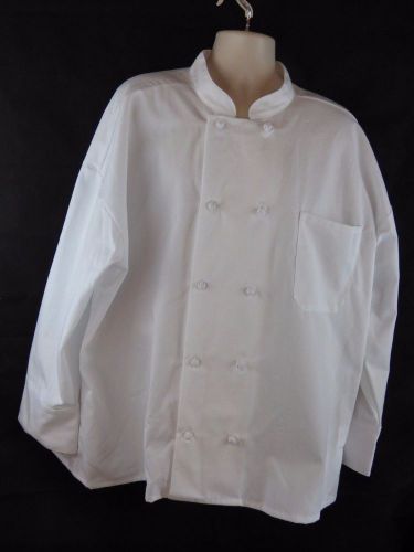 Edwards Chef Coat White Long Sleeve 10 Cloth Knot Buttons - 3X