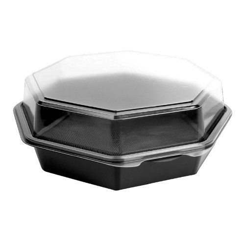 SOLO 864055-PS94 Creative Carryouts OctaView Polystyrene Hinged Cold Food Pak, x